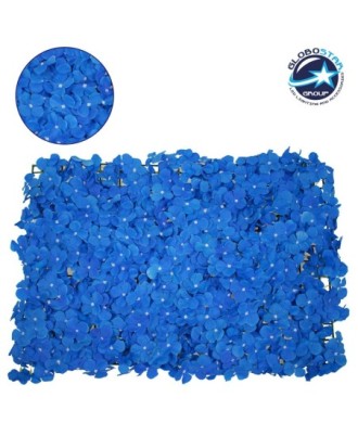 GloboStar® 78328 Συνθετικό Πάνελ Λουλουδιών - Κάθετος Κήπος Ορτανσία Μπλε Μ60 x Υ40 x Π5cm